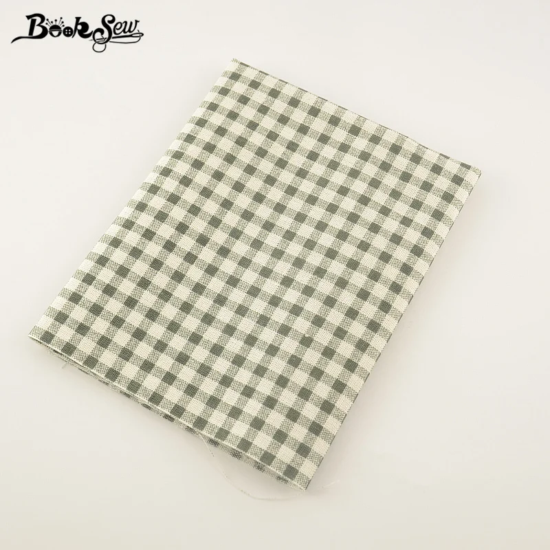 Booksew Green Checks Home Textile Cotton Linen Fabric Sewing Material Tissu For Tablecloth Pillow Bag Curtain Cushion Zakka CM|cotton linen
