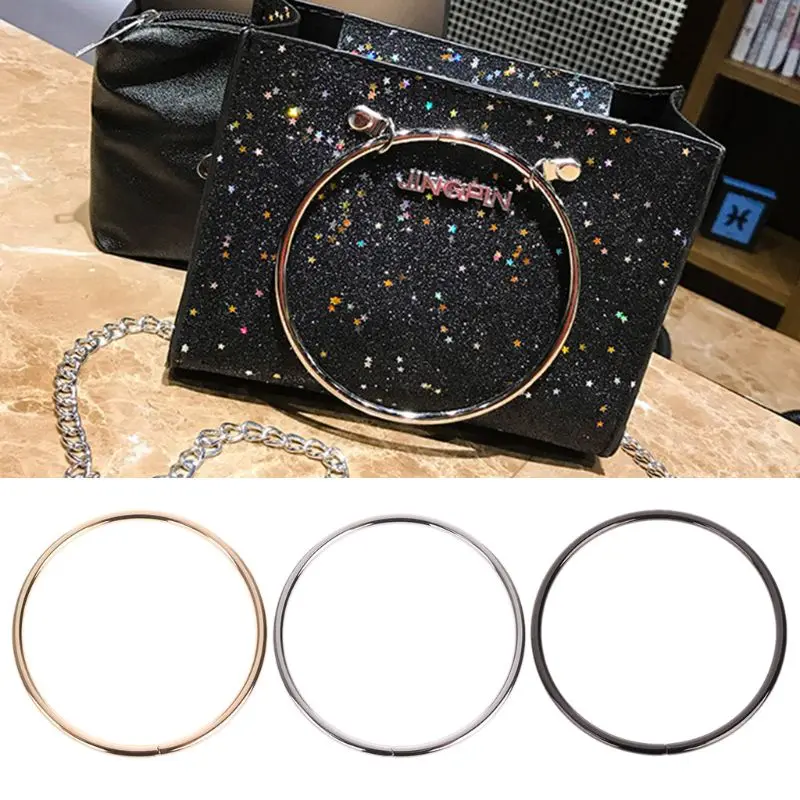 1PC Fashion Round Metal Replacement Top Handbags Handle Crossbody Bag Part Accessories 3 Color