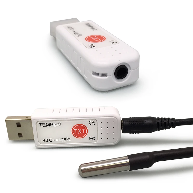ПК TEMPER2 Сенсор термометр USB-40~+ 125 водонепроницаемый зонд Температура регистратор данных, записывающее устройство