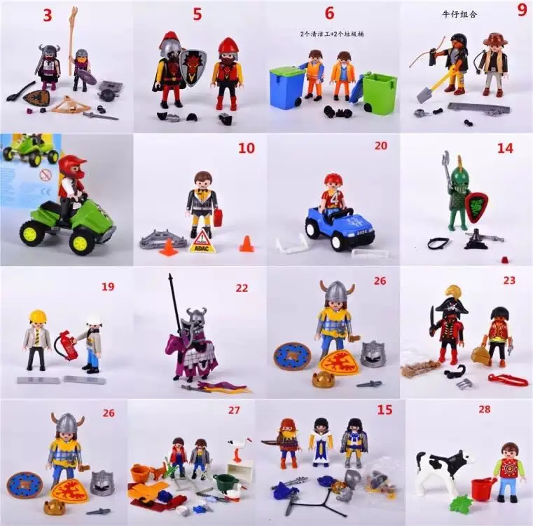 Wholesale 500g Original Genuine Germany Playmobil Toy action figure Police Farm Horse drawn