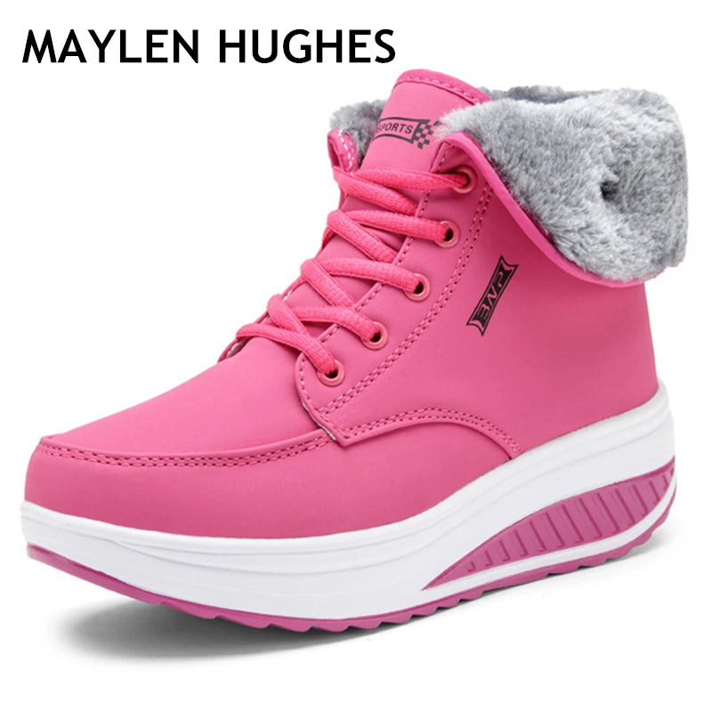 2018 Winter Hot sale Women Boots Outdoor Sport Breath Running Shoes Height Increasing Waterproof ...