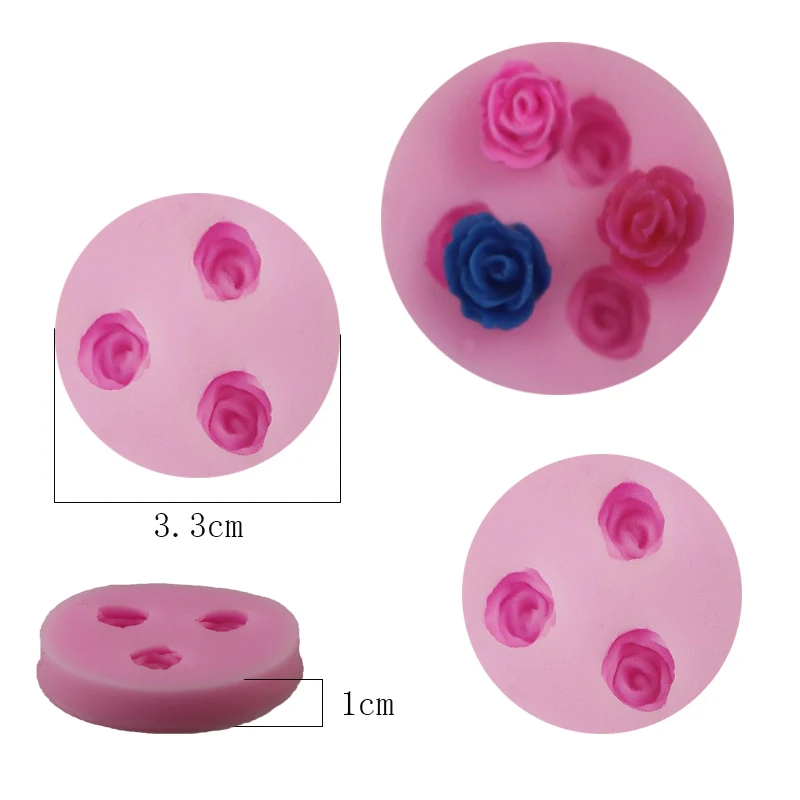 Бесплатная доставка Круглый Силиконовый 3 даже маленький цветок выпечки помадка
