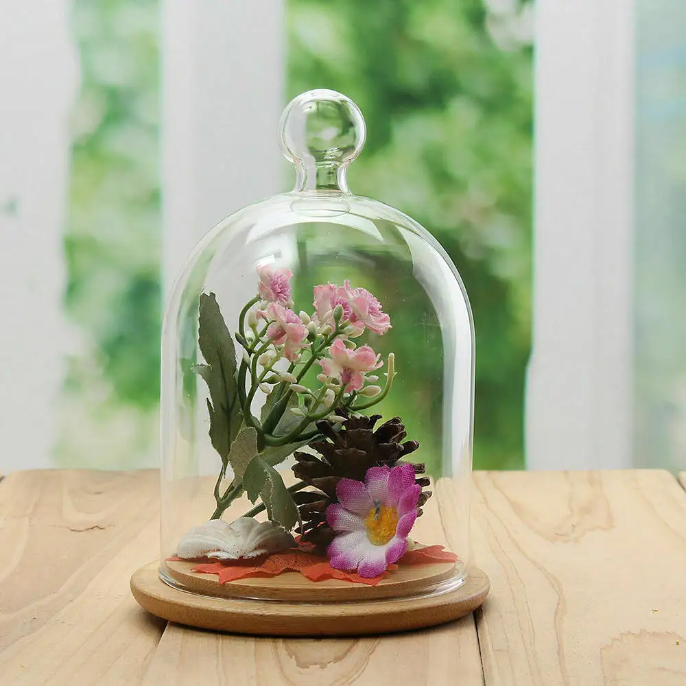 

Eternal Flower Glass Cover Manual DIY Aromatherapy Candle Dust Cover Flower Pot Landscape Home Decor Ornament