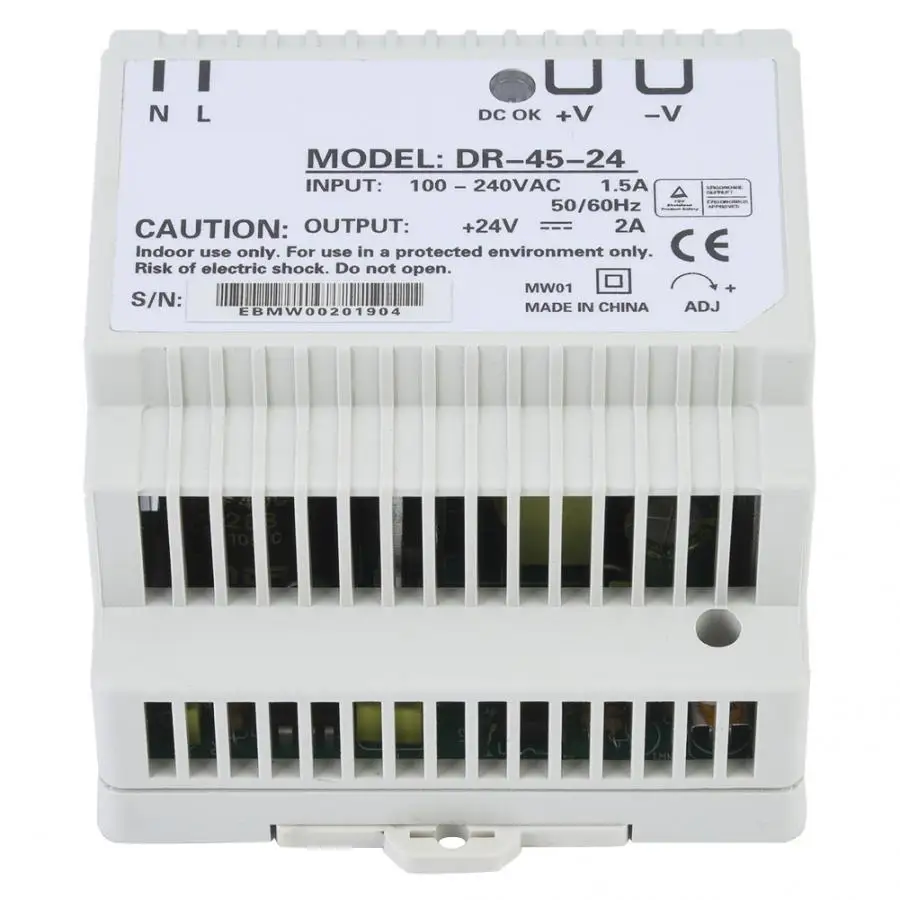 DR 45 24 45W одиночный выход 24V Промышленный din рейку импульсный источник питания AC/DC