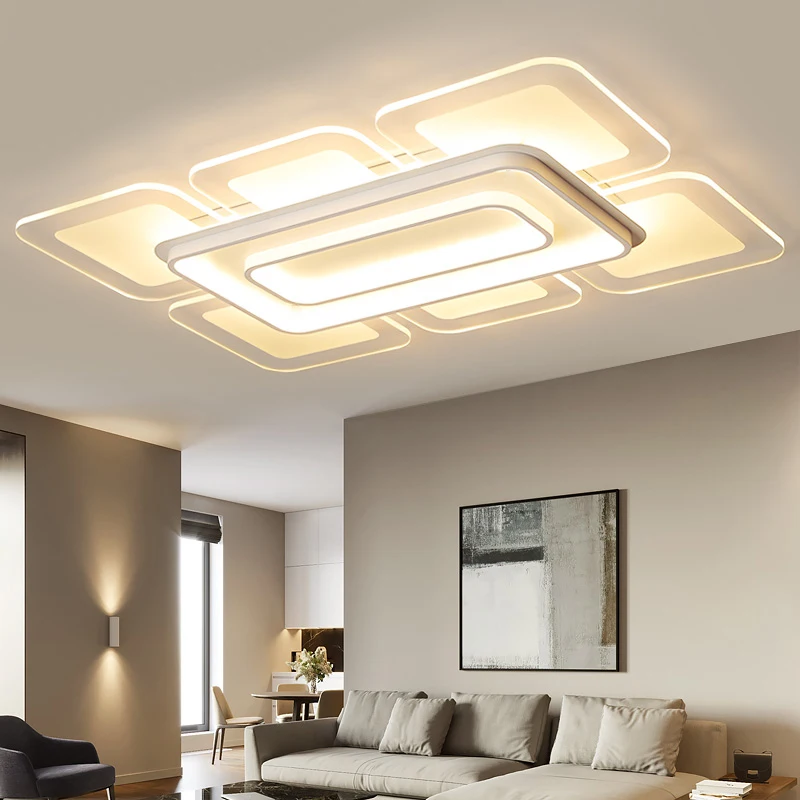 

White Ultra-thin Surface Mounted Modern Led Ceiling Lights lamparas de techo Rectangle Acrylic/Square Ceiling lamp fixtures