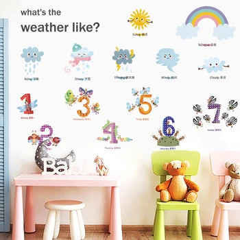 

Weather Vinyl Wall Decal Sun Cloudy Sky Mural Art Wall Sticker Kids Room Children Bedroom Sticker Window Glass Home Decoration