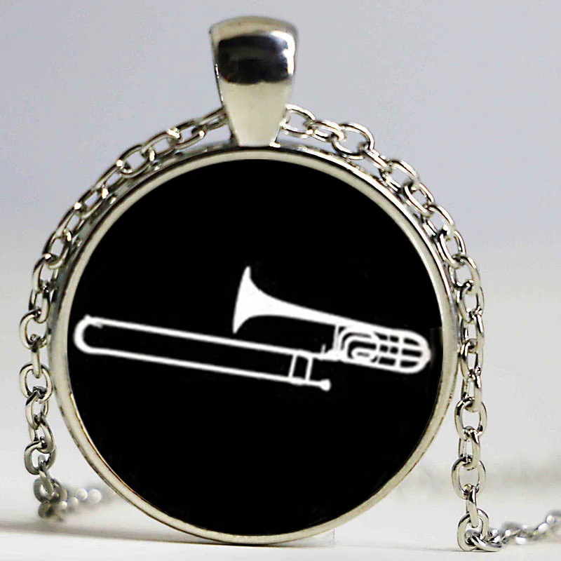 2017 newest musical instrument silhouette keychain Trombone key chain dj mixer musician jewelry jazz music band fans gift