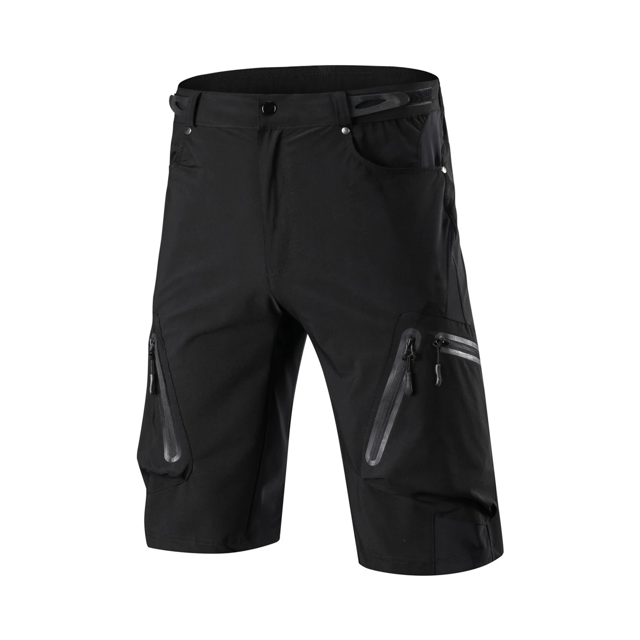 Летние мужские велосипедные шорты для пеших прогулок, дышащие спортивные шорты для активного отдыха, шорты для горного велосипеда, MTB, верховой езды, кемпинга, бега - Цвет: Черный
