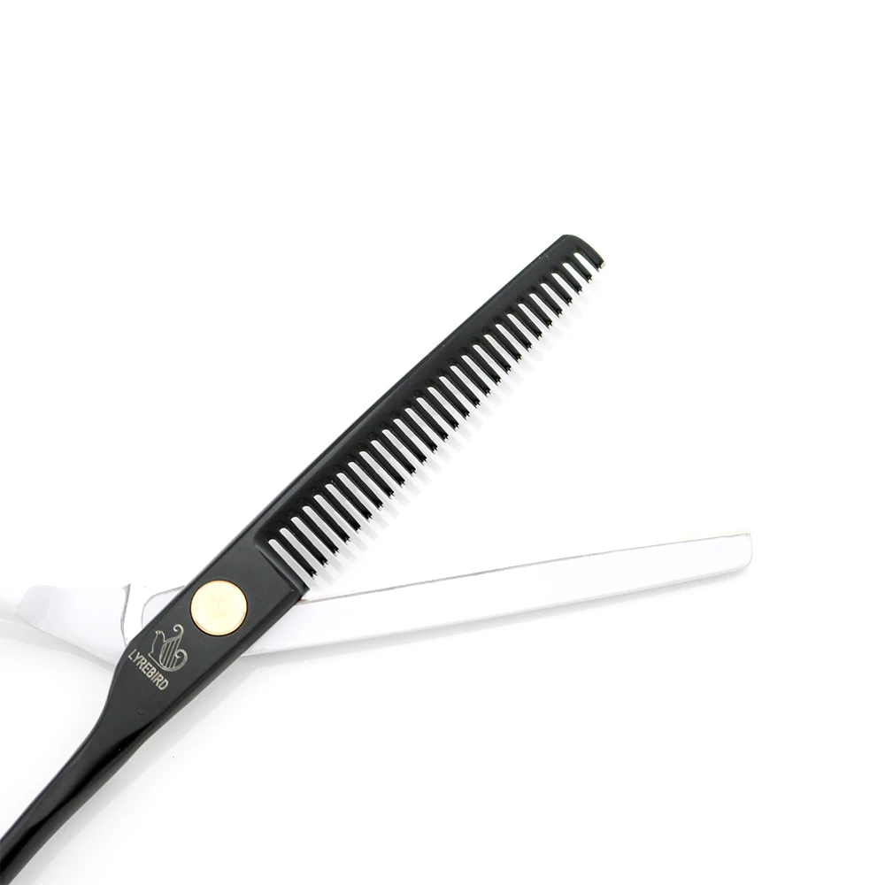 Японские Ножницы для волос, парикмахерские ножницы 5,5 дюймов, тефлоновая поверхность, черный и белый Выпуклый край, Lyrebird, новинка