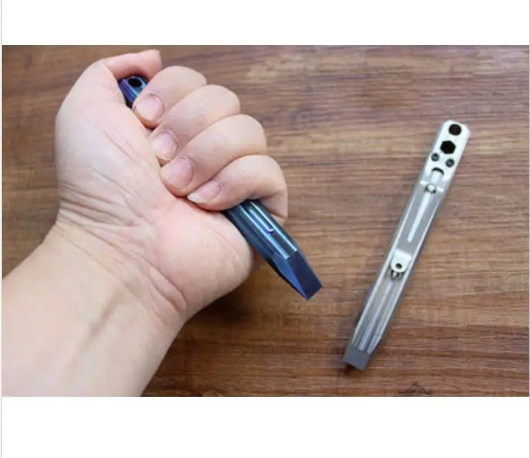 

Titanium Alloy Edc Keychain Pendant Screwdriver Crowbar Pry Bar Tool With Clip