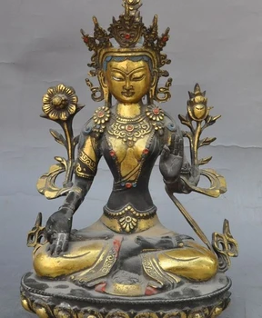 

12" tibet buddhism temple joss White Tara kwan-yin Bodhisattva buddha statue