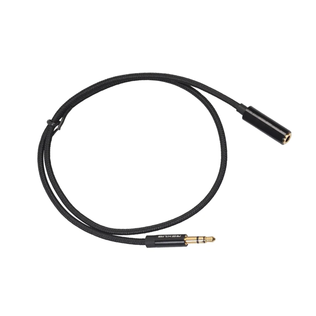 Headphone Extension Cable 3.5mm Jack Male To Female Aux Cable Black 0.5 M