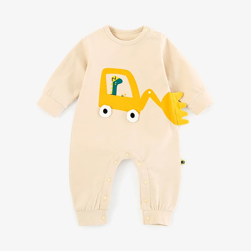 

Newborn Baby Boy Cartoon Rompers Infant Baby Long Sleeve Print Jumpsuit Kids Autumn Winter Clothes
