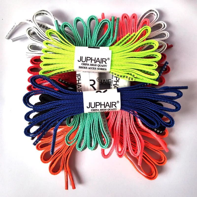 JUP1-12Pair Royal Blue Unisex Shallow Reflective Shoelaces Safety Shoelaces Invisible Shoelaces Running Sport Sneaker Basketball