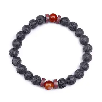 

Friendship Elastic Rope Charms Bracelet Natural Stone Lava Bead Buddha Bracelet Pulseras Mujer Men Women 8mm Women Men Christmas