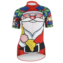 Мультфильм Санта Клаус и Рождество олень шаблон короткий рукав велосипедная одежда для женщин Весна Красный велосипед майки размер XS-5XL