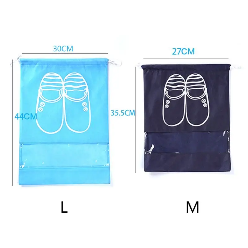 2 Sizes Large Waterproof Shoes Bag Pouch Travel Portable Tote Drawstring Non-Woven Packing Organizer Dustproof Cover