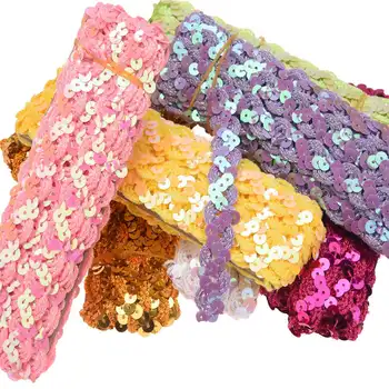 

50yard Glitter Band 1.5cm inelastic headband DIY garment accessory tassels Sequin Hairband Lace band Hair Accessories
