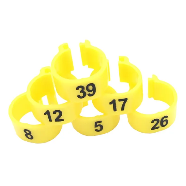 100 шт NO.1-100 кольца для голубей цветные кольца для ног управление птицами логотип голубь курица перепелиное кольцо Инструменты для кормления животных - Цвет: Цвет: желтый