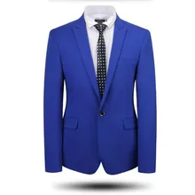 Для мужчин костюмы куртка мужского покроя жених Свадебные смокинги куртка высокого качества сплошной цвет одной кнопки платья для выпускного бала куртка