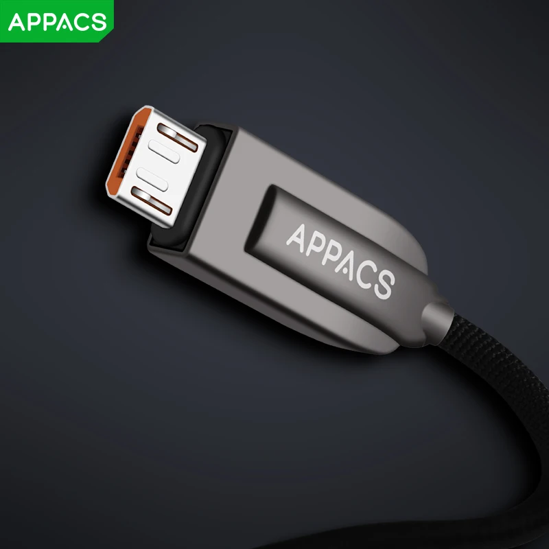 Кабель Micro USB APPACS 2.4A для быстрой зарядки мобильного телефона, usb-кабель для зарядки 1,2 м, кабель для синхронизации данных для samsung HTC LG Sony Android