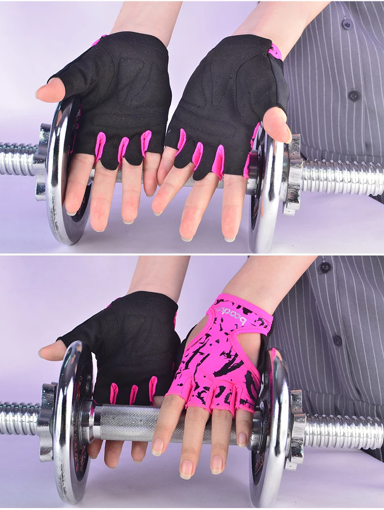 Boodun бренд для женщин бодибилдинг фитнес дышащие перчатки для тяжелой атлетики спортивные противоскользящие дышащие гантели спортивные перчатки для йоги