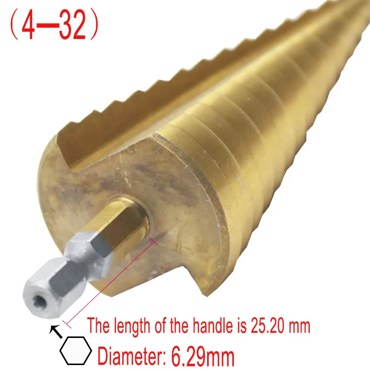 4-12 мм 4-20 мм 4-32 мм Метрическая спиральная Флейта Шаг HSS сталь 4241 конус с титановым покрытием сверла набор инструментов Дырокол