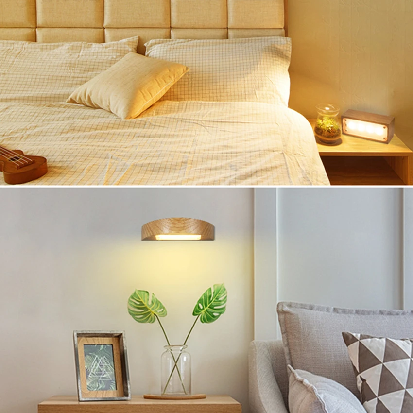 ReBlue Night Light Touch Sensor Light USB Led 5V Rechargeable Wall Lamp Real Wood Lights Protect eye table Night Lamp For kids (6)