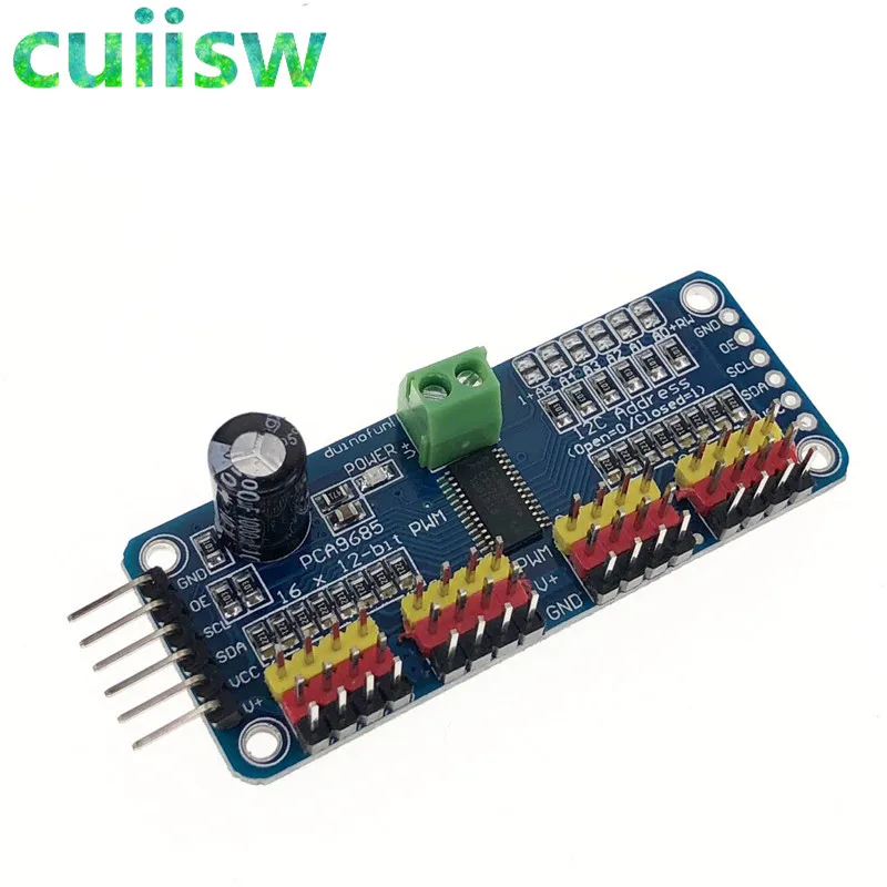 16-канальный 12-битный модуль PWM/Servo Driver-I2C интерфейса PCA9685 для arduino или Raspberry pi shield module