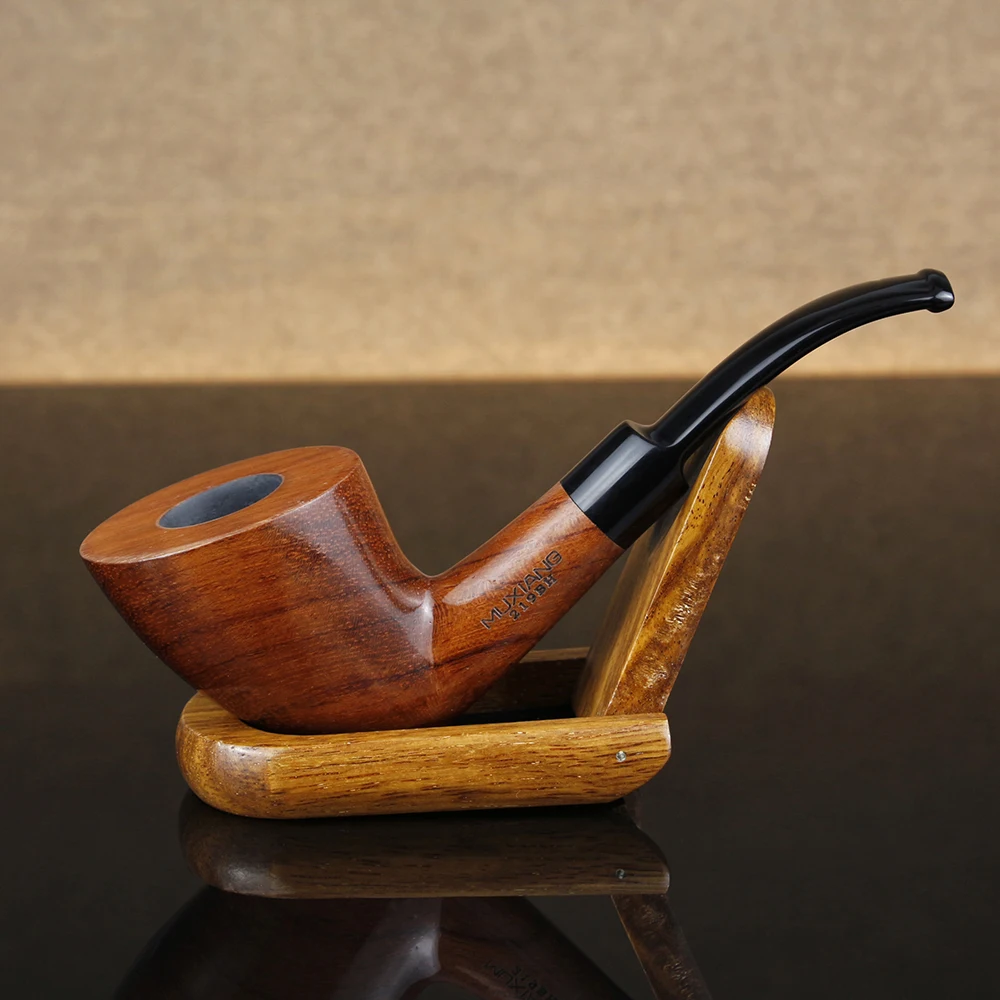 

New Deplanate Mouth-Piece Smoking Pipe 9mm Filter Rosewood Tobacco Pipe free tools set Wooden Pipe Smoke Accessory