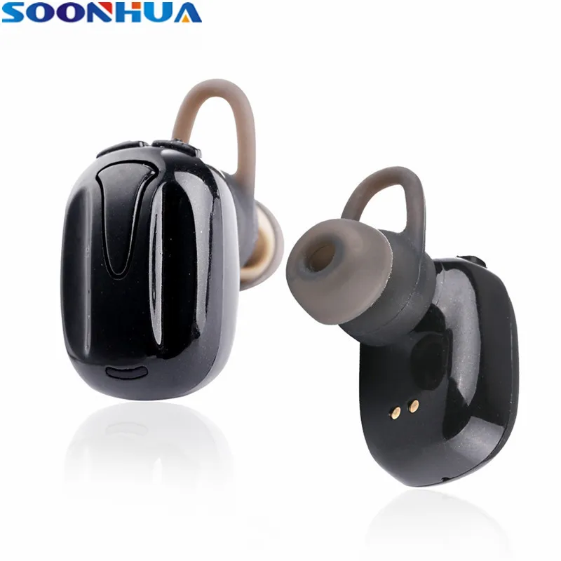 SOONHUA Portable Wireless Bluetooth Headset Hifi Stereo Sound Earphone Support Handsfree With 450mAh Charging Box For Cell Phone |