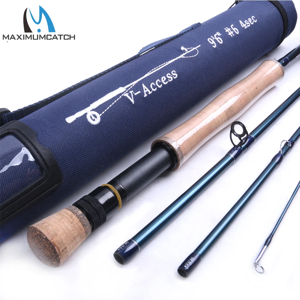 Maximumcatch Fly Rod 9.6FT 4WT 4PCS Fly Rod SK Carbon Fiber Full well