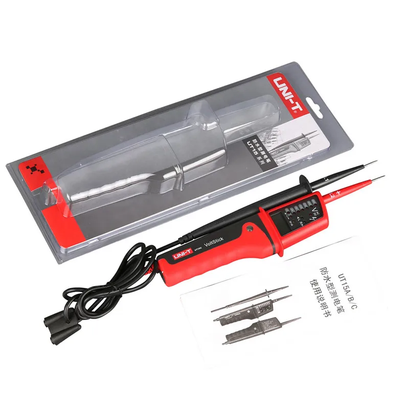 

UNI-T UT15C Voltage Meters Ac dc voltimeter 12V LCD Display auto range voltage meter Tester IP65 Waterproof voltage meter