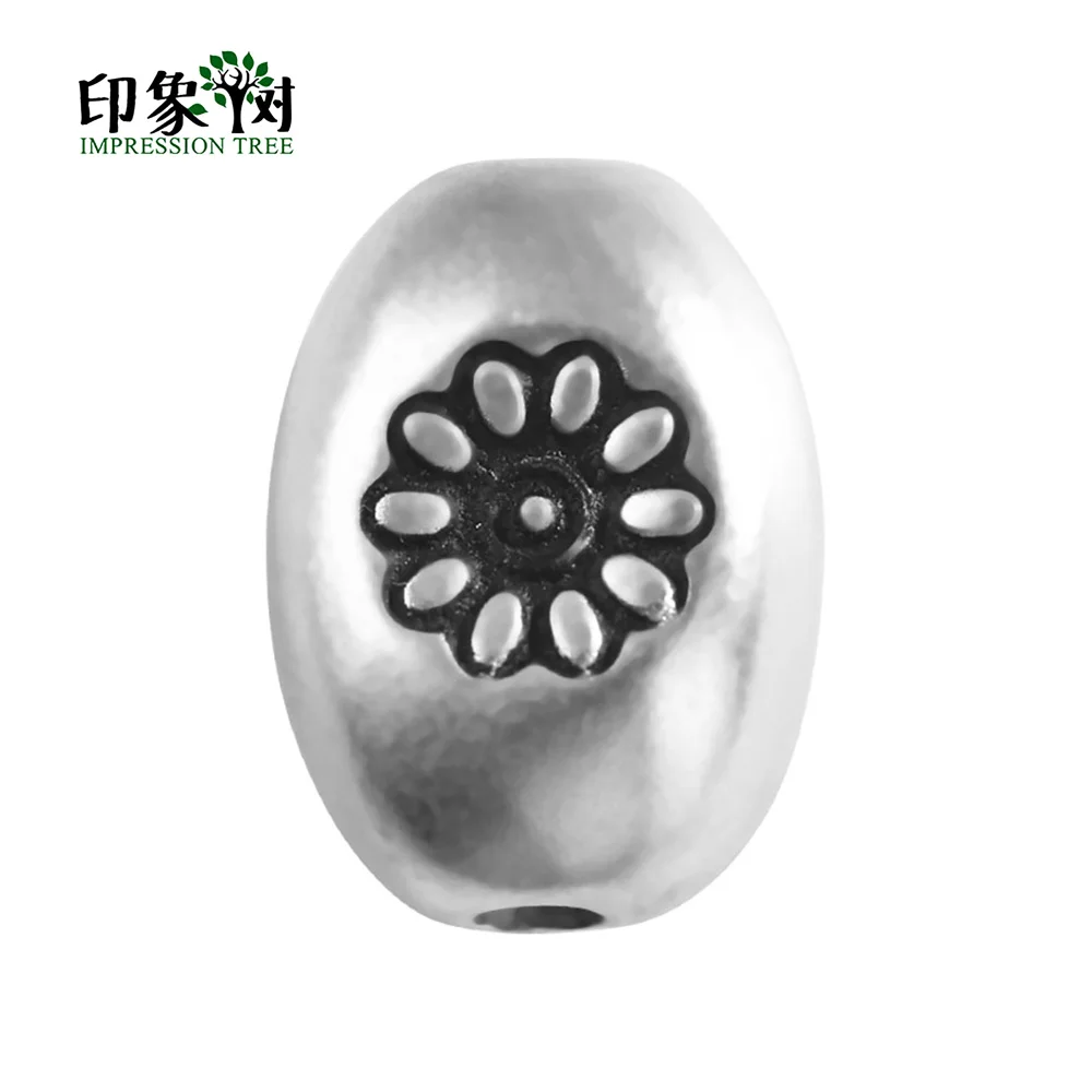 

5Pc 14x10mm 925 Sterling Silver Barrel Spacer With Daisy Flower Graved Two Side Cute Chic Earring Stud DIY Jewelry Makings 92569