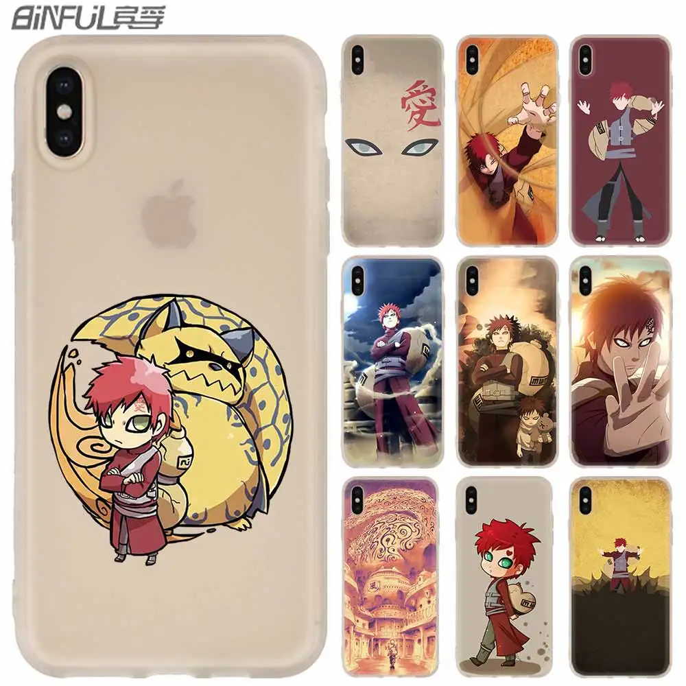 

MLLSE Naruto gaara Ultrathin Phone Case FOR iPhone11 Pro X XS Max XR For iPhone 5 5S SE 6S 6 4 4S 7 8 Plus