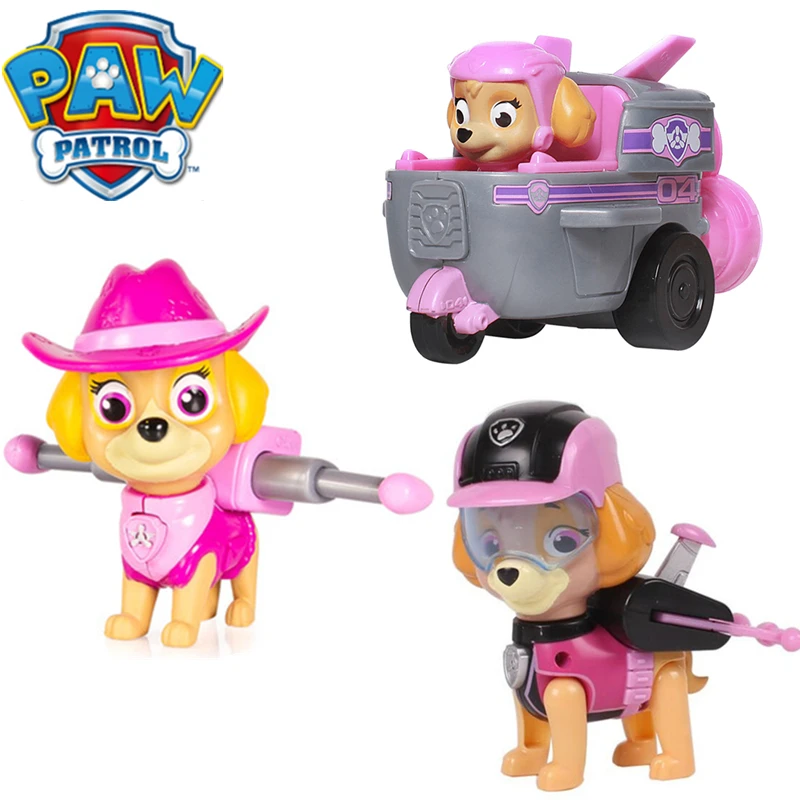 

Paw Patrol Dog Toy Skye Full Set Deformable Everest Tracker Patrulla Canina PVC Action Anime Figure Model Toy For Children Gift