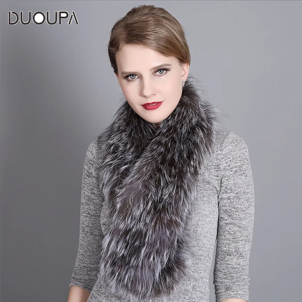 

DUOUPA New 100% Hign End Real fox fur collar Woman luxury comfortable real fox fur scarf Lady Elegant real fox fur collar