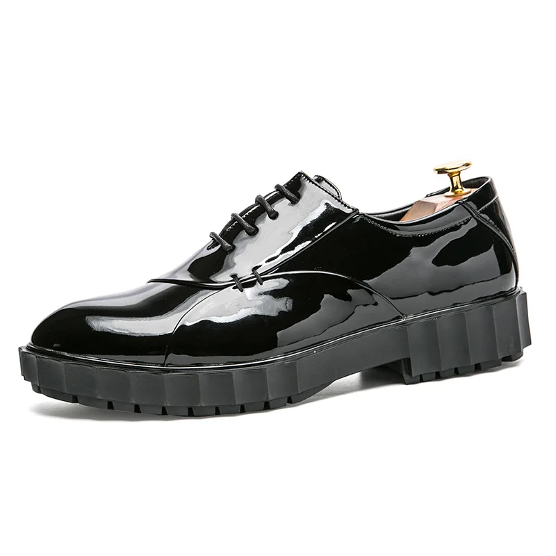 cool designer camouflage platform patent leather men shoes height increasing fashion ballroom  mixed colors oxford shoes for men (6)