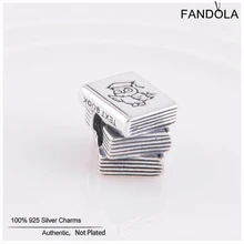 Обучающая текстовая подвеска-книга 925 серебряные ювелирные изделия Подходит для оригинального браслета Стерлинговое Серебро, европейские бусины для женщин DIY Изготовление Berloque