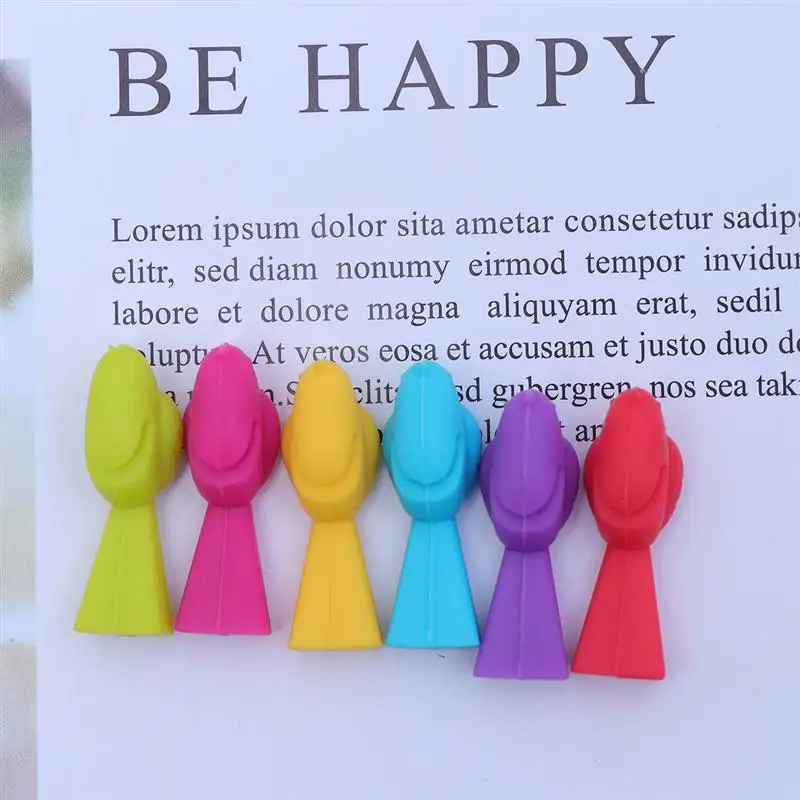 6PCS Bird Tits Wine Glass Marker Silicone Wine Glass Recognizer Cup Distinguisher(Mixed Color