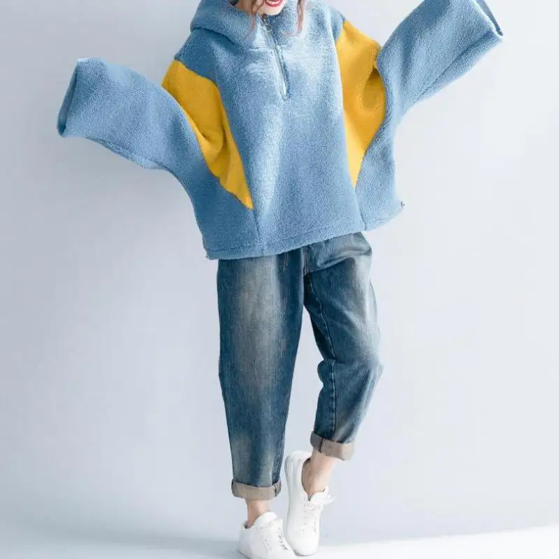 2018 Autumn Winter Fashion Hoodid Big Size Loose Women Thick Pullover Jl-shmf005