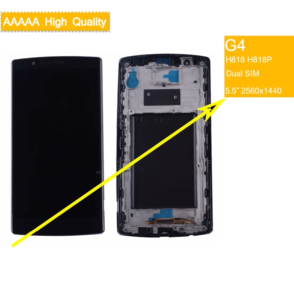 10 шт. двойной SIM дисплей для LG G4 LCD H818 H818P сенсорный экран дигитайзер с рамкой