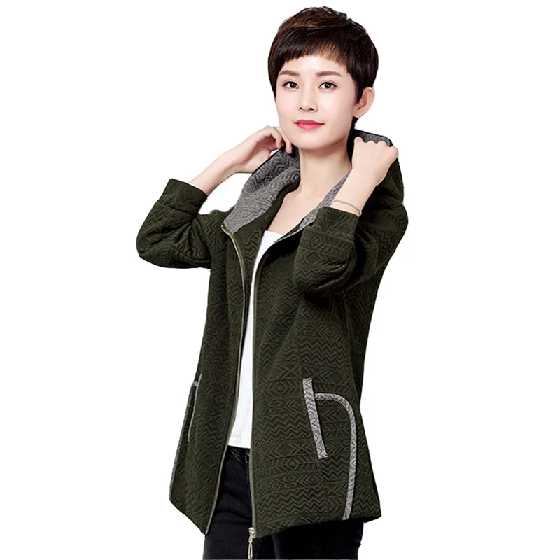 red A667 Femmes 2017 Printemps Vêtements Capuchon À Survêtement Taille Mi Casual Court D'âge Vestes Lâche Poches Green Dames Couture Navy Automne army Grande zpSUMV