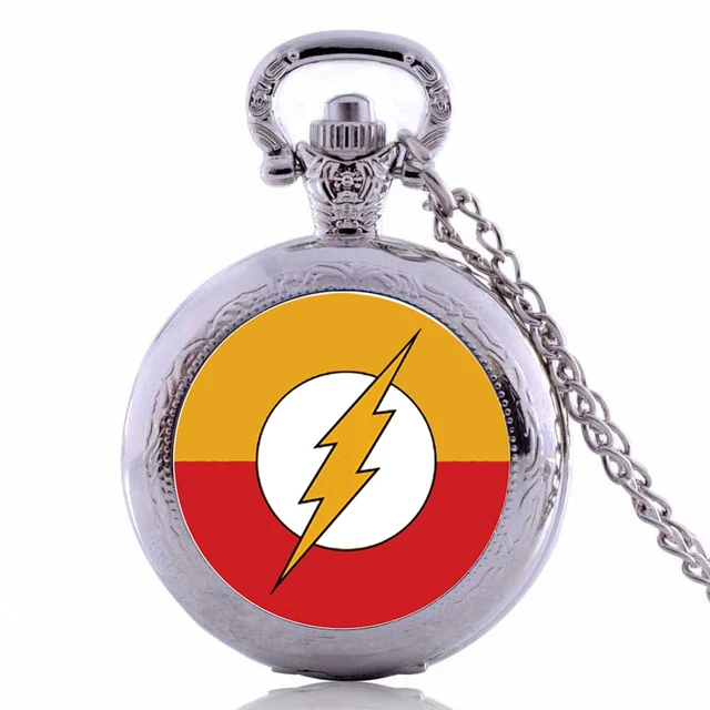 New Arrivals Movie The Flash Black/Bronze/Silver Quartz Pocket Watch Analog Pend New Arrivals Movie The Flash Black/Bronze/Silver Quartz Pocket Watch Analog Pend