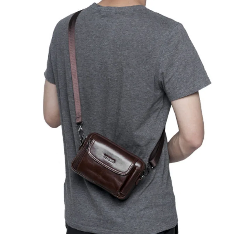 YIANG, мужская сумка через плечо из натуральной кожи, высокое качество, модный пояс, поясная сумка, чехол для телефона, сигарета, сумка, кошелек, Новинка