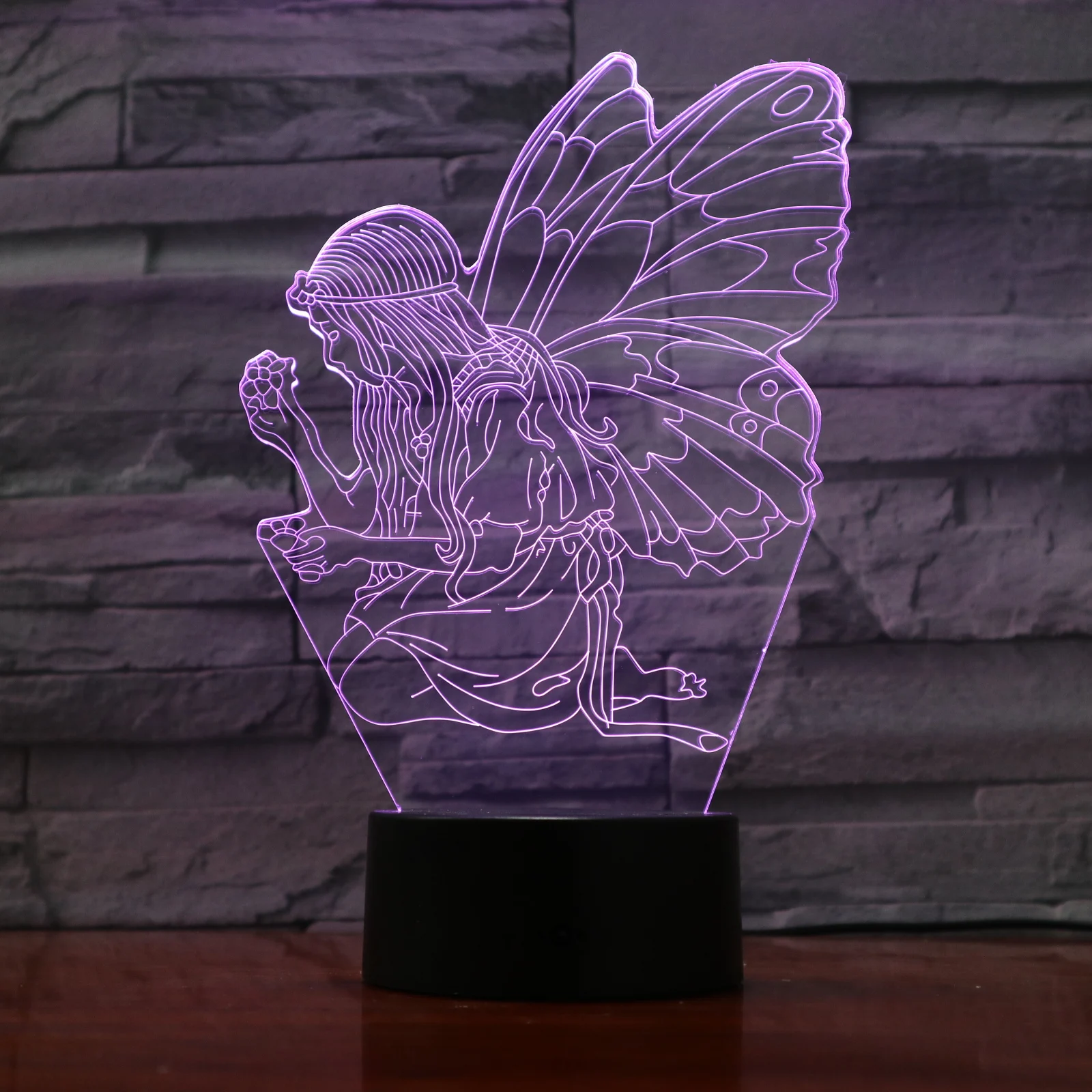 

Led Fairy Lights Butterfly Bedside Decoration 7 Color Changing Rgb Boy Child Kids Baby Birthday Gifts Usb 3d Led Night Light
