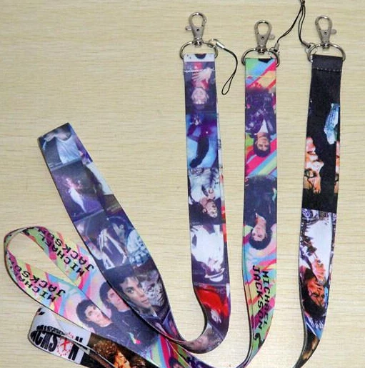 

Free Shipping New Lots 10 pcs Michael Jackson fashion Mobile Phone LANYARD Neck Strap Charms