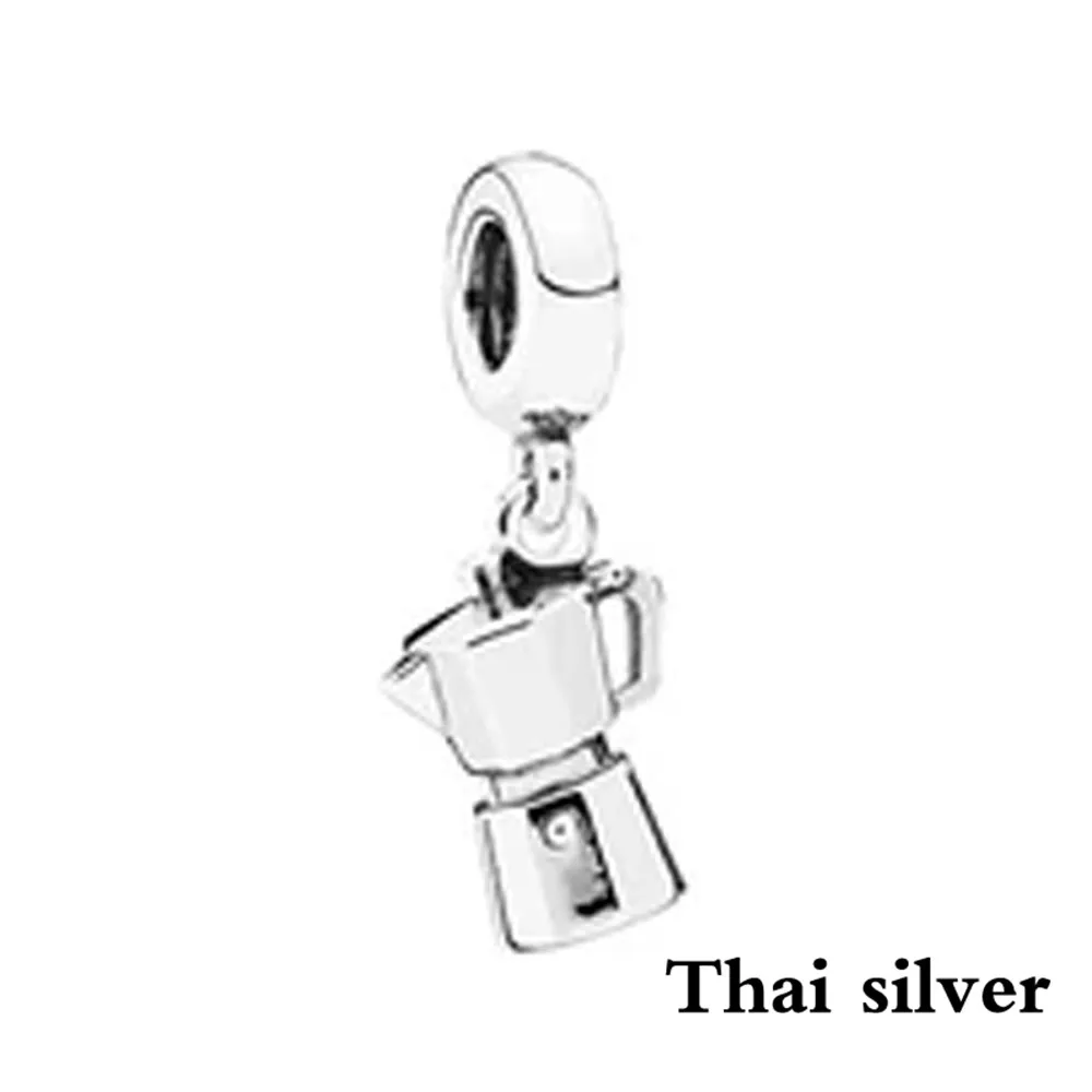 

2019 NEW 100% Sterling Thai Silver Coffee Lovers Dangle Limited Edition Original Women's Vintage Jewelry Manufacturer Wholesale