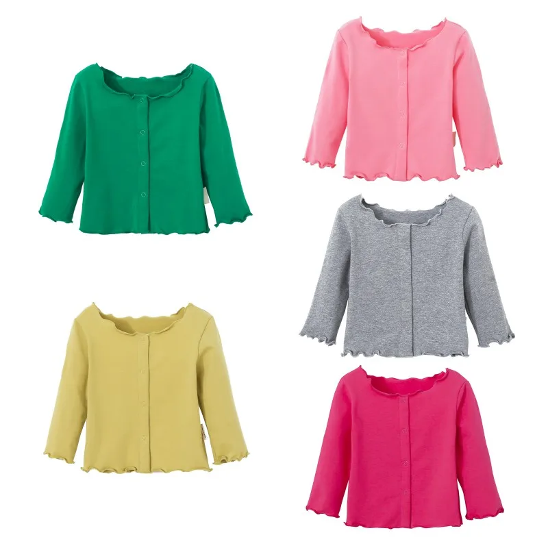 

New Hot Baby Girls Soft Cotton Solid Spring Autumn Clothing Coats High Quality Kids Children Cute Casual Long Sleeve Thin Coats