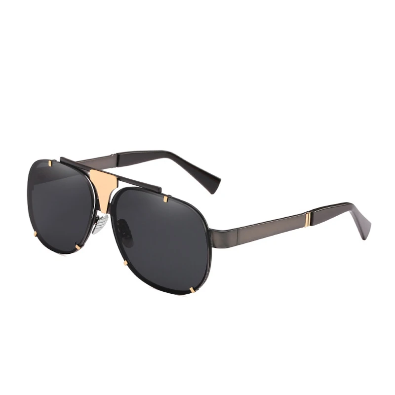 Fashion Oval Sunglasses Men Black Frame Eyewear Male Sun Glasses UV400